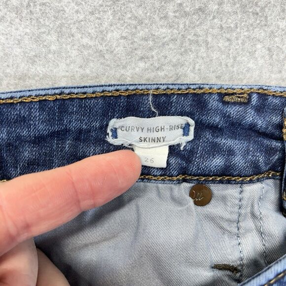 Madewell Jeans Women’s 26 Curvy High Rise Skinny Medium Wash Denim - Picture 7 of 16